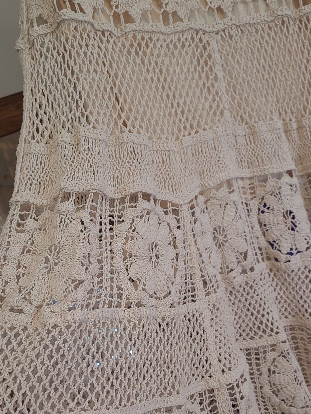 New Crochet Skirt Boho Lace Beige Cream Khaki Small Women - Picture 6 of 6